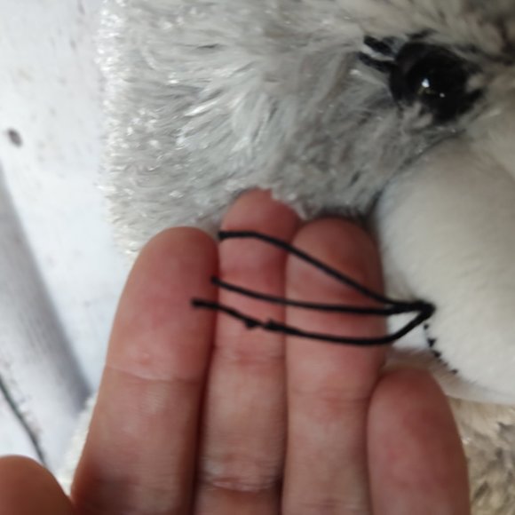 Build A Bear Grey Kitty Cat Stuffed Animal Plush 17" BABW Pink Nose Ear - Picture 4 of 10